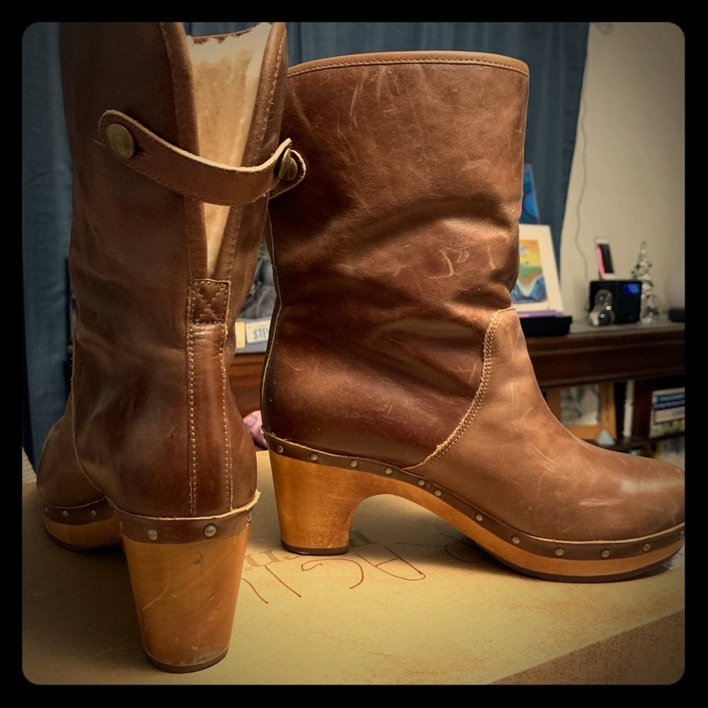 UGG Boots with wood soles.